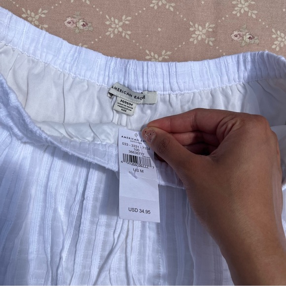 SOLD NWT American Eagle Outfitters White Drawstring Skort Size Medium - Picture 2 of 5